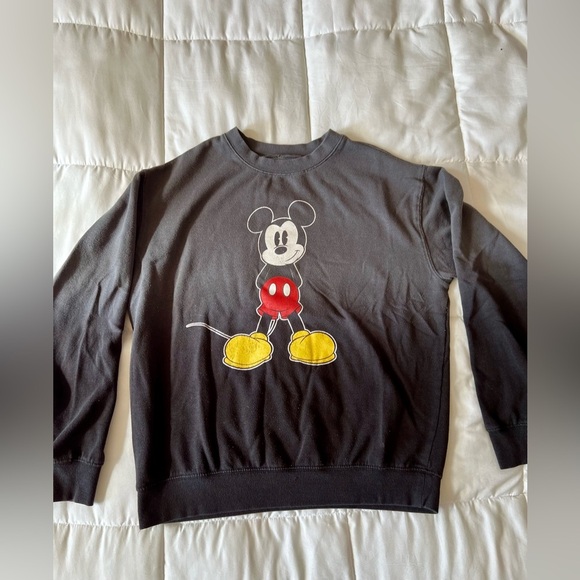Vintage Disney Black Ombré Mickey Mouse Crewneck Sweater - Picture 1 of 4